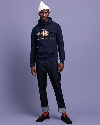 Gant tummansininen collegehuppari