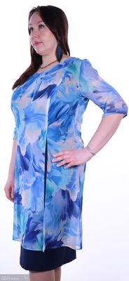 Shenina sininen lyhythihainen juhlamekko