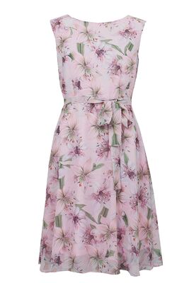 STI roosan sävyinen juhlamekko kellohelmalla