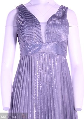 Hopean harmaa pitkä juhlamekko, kaunis pliseerattu kevyt materiaali