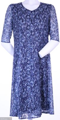 Shenina sininen kuviollinen juhlamekko