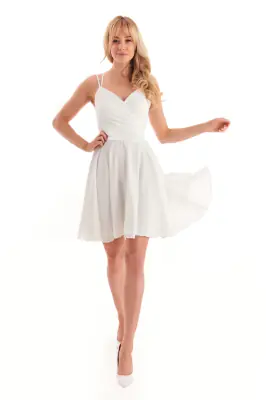Dresseo luonnonvalkoinen lyhyt juhlamekko