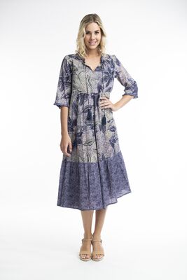 Orientique violetin sävyinen pitkä kesämekko