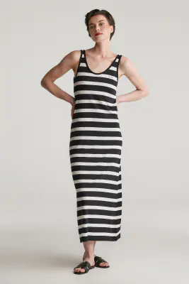 Gant mustavalkoraidallinen hihaton jerseymekko