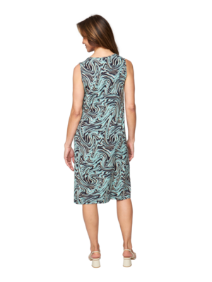 Signature vihreän sävyinen hihaton trikoo mekko