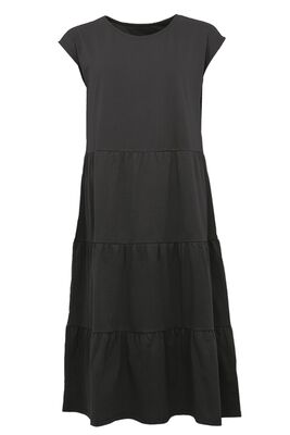 STI musta midimittainen mekko röyhelöhelmalla