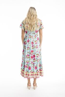 Orientique pitkä turkoosi kesämekko