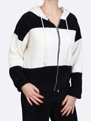 Hegler mustaharmaa neuletakki vetoketjulla