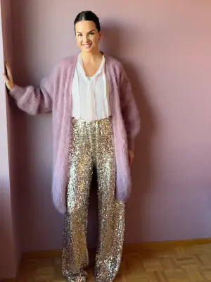 Peura collection milly roosansävyinen mohairneuletakki