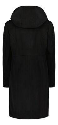 Milo musta hupullinen villakangastakki