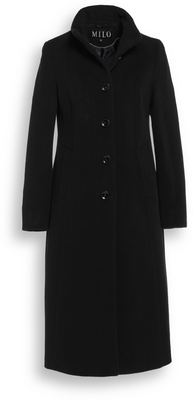 Milo musta villakangastakki pystykauluksella