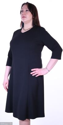 Shenina musta hihallinen kellohelma mekko