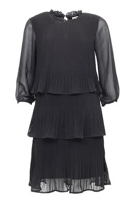 STI musta juhlava frillamekko