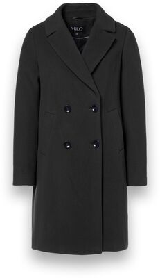 Milo musta villakangastakki kaksirivisellä napituksella