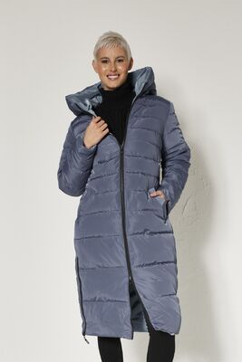 Blue Flame indigonsininen two in one talvitakki