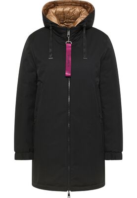 Lebek musta hupullinen käännettävä talvitakki