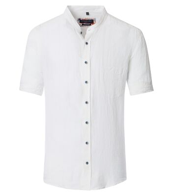 Casamoda valkoinen väljä lyhythihainen pystykaulus pellavapaita