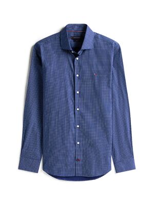 Tommy Hilfiger slim fit sininen pienikuvioinen kauluspaita