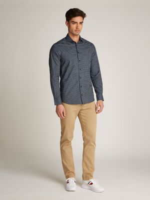 Tommy Hilfiger tummansinikuvioinen slim fit- kauluspaita