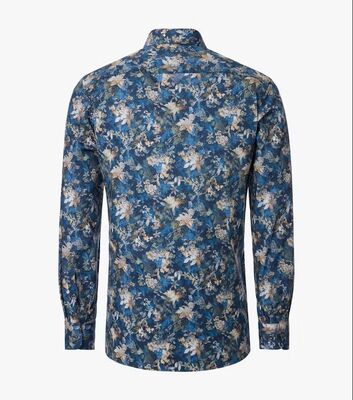 Casamoda modern fit sininen kukkakuosinen kauluspaita