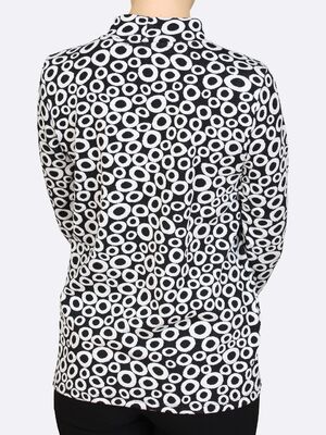 Lea H mustavalkoinen kuvioneulospusero