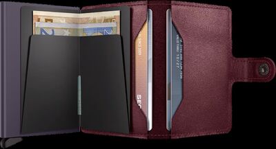 Secrid viininpunainen turvalompakko