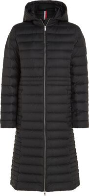 Tommy Hilfiger musta pitkä untuvatakki