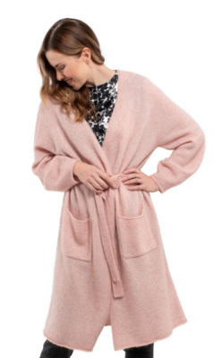 Ril's roosa mohair neuletakki