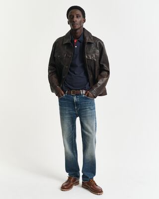 Gant tummansininen kontrastivärinen pikeepaita