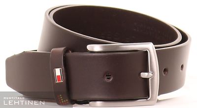 Tommy hilfiger tummanruskea nahkavyö