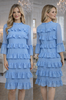 STI vaaleansininen röyhelömekko