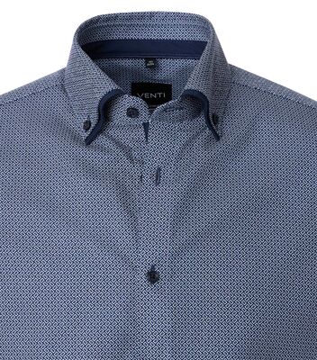 Venti sinikuvioinen modern fit tuplakauluspaita