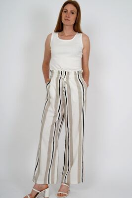 M.X.O raidalliset leveälahkeiset housut