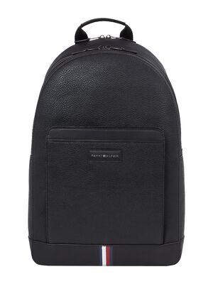 Tommy Hilfiger musta nahkajäljitelmä reppu