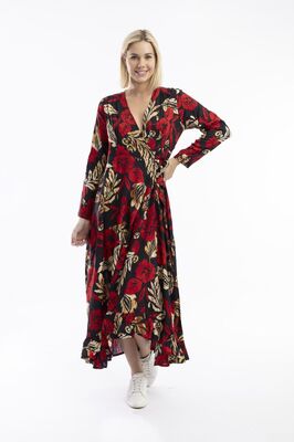 Orientique pitkähihainen kietaisumekko