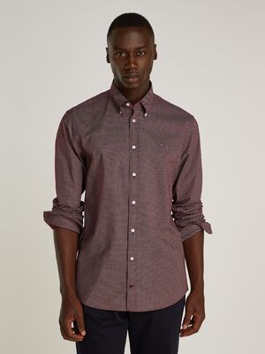 Tommy Hifiger viininpunainen kuviollinen slim fit paita