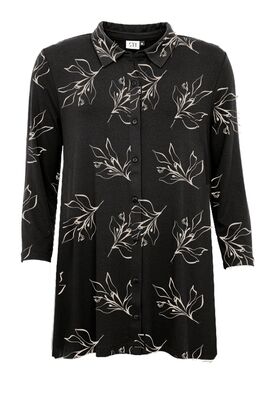 STI mustabeige A-linjainen trikootunika