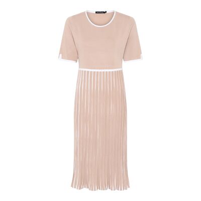 Micha beige lyhythihainen neulemekko