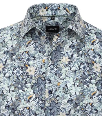 Venti kukkakuvioinen modern fit lyhythihainen kauluspaita