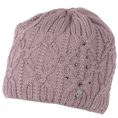 Salon roosa neulepipo fleece vuorella