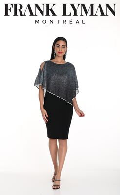 Frank Lyman juhlamekko vihreän sävyisellä glitteriponcholla