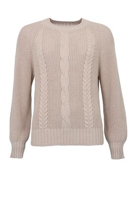 STI beigen sävyinen puuvillaneule