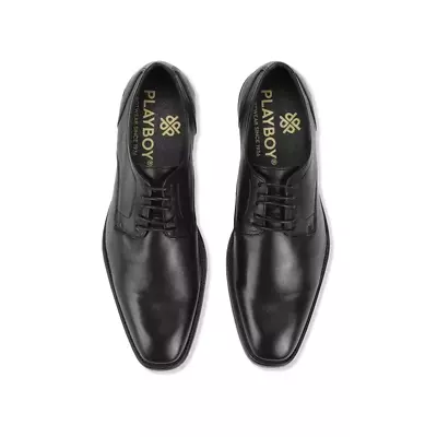 Playboy merkin mustat nauhalliset nahkakengät