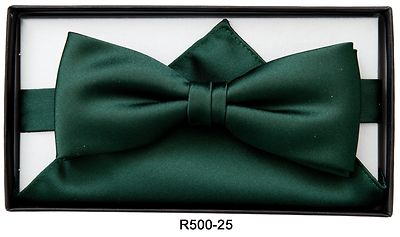 Matex tummanvihreä rusetti ja taskuliina