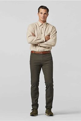 Meyer oliivinväriset puuvillahousut