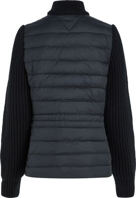 Tommy Hilfiger musta kevytuntuva takki neule hihoilla