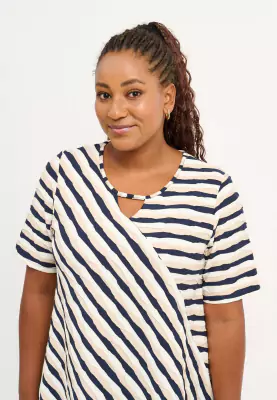 Pont Neuf raidallinen lyhythihainen trikoo tunika