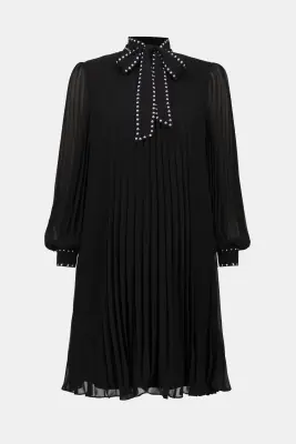 Joseph Ribkoff musta niittikoristeltu pliseerimekko