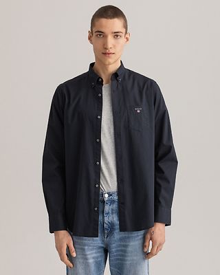 Gant musta pitkähihainen regular fit kauluspaita