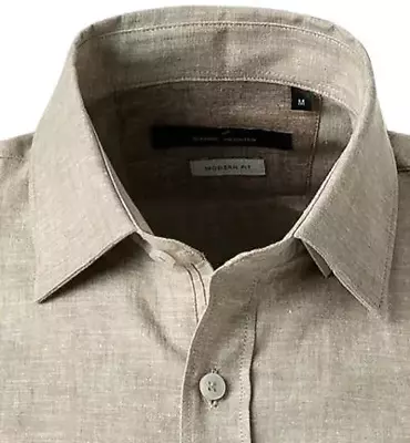 Daniel Hechter beige pellava-puuuvilla lyhythihainen paita